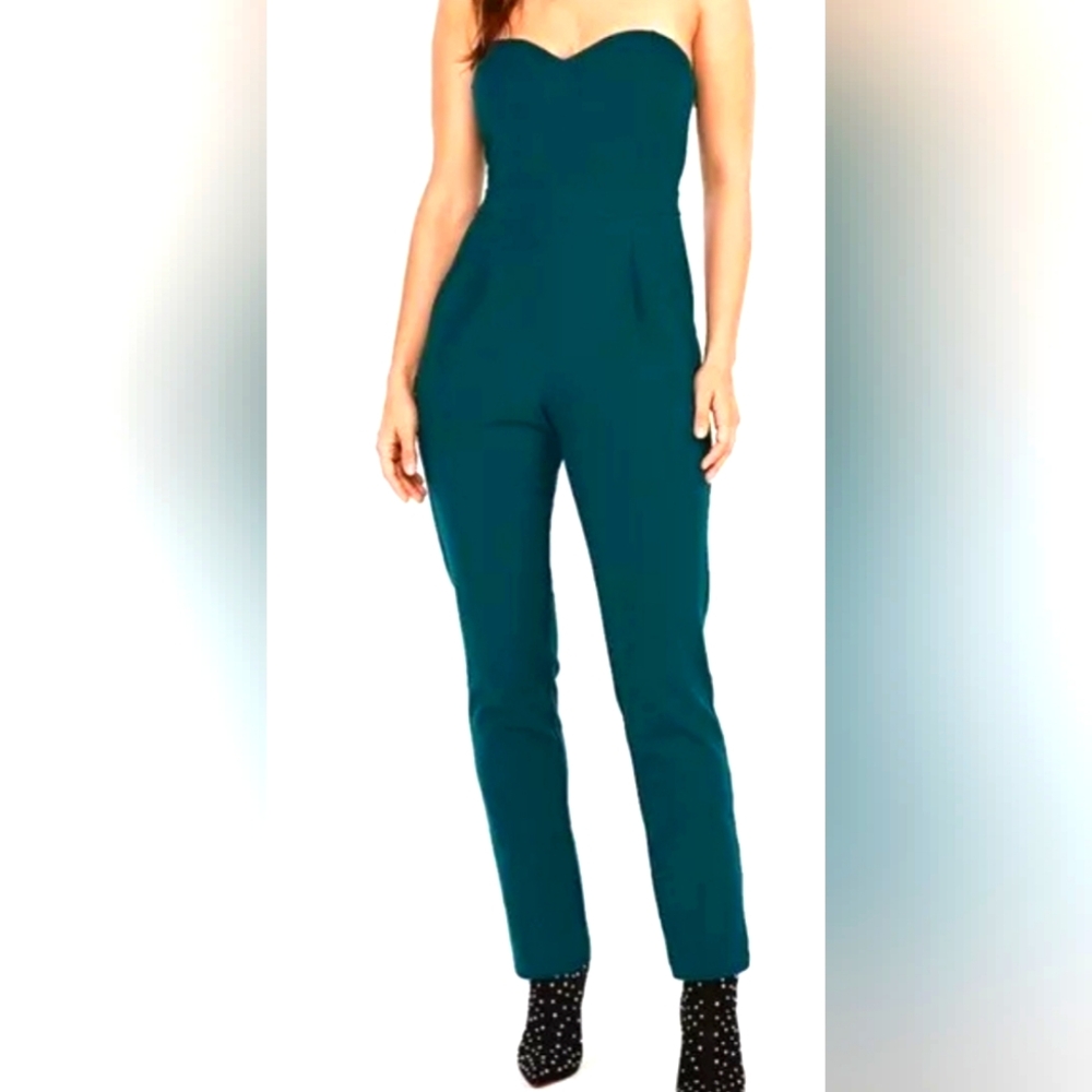 Express Emerald Green Strapless Jumpsuit, Size 4